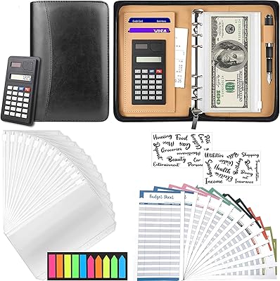 Budget portfolio with zipper envelopes, budget envelopes, A6 2022 budget planner in PU leather with monetary envelopes calculator, money organizer to save money.. DIAYTAR NIGERIA: Where quality meets affordability, with thousands of products delivered in less than 8 days.