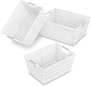 Whitmor Ratec storage baskets - white (set of 3).. Shop with purpose at DIAYTAR NIGERIA, where diverse selection meets budget-friendly nationwide delivery.