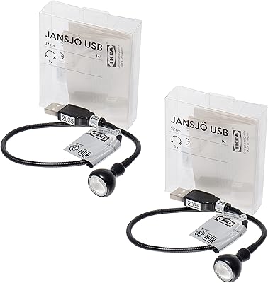 Flexible LED lamps USB at Cygne Ikea Jango, Black, Warm White 2700K, 0.3 W, 37.5 inches, 702.912.32 - Set of 2.. DIAYTAR NIGERIA: Making quality products accessible to all Nigerians at affordable prices.