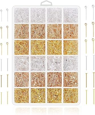 Castowave head pins supplies, 2400 pieces 3 colors, jewelry head pins and eye pins for jewelry to tinker yourself, adapted to the manufacture of pearls and handmade jewelry... Shop everything from A to Z on DIAYTAR Nigeria — delivered nationwide.