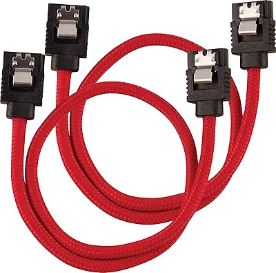 SATA cable encapsulated Corsair Premium CC -8900250 - SATA 6 Gbit/s 30 cm, Red.. Discover endless possibilities with DIAYTAR NIGERIA's comprehensive selection and reliable shipping.