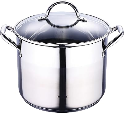 Marmite Bergener Gourmet with cover and induction background in stainless steel, size 24x18.5 cm/8.2 l, BG6504.. Shop confidently on DIAYTAR Nigeria — everything you need, delivered quickly.