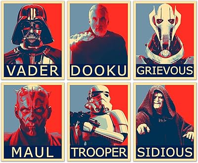 Star Wars Villains Hope posters Set of 6 images (8 ".. Shop electronics, clothes, and everything in between on DIAYTAR Nigeria.