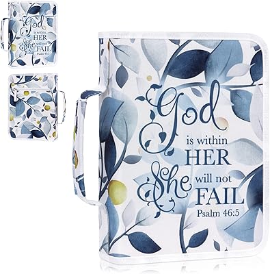 Cover of the bible for women, bible support, transport storage bag, God is in her, she will not fall, zipper and pockets for standard size bible, gift for women, girl, child (beige).. DIAYTAR NIGERIA: Your partner in affordable shopping with nationwide delivery in just 5-8 days.