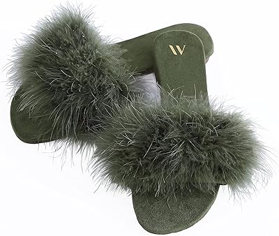 Sexy fashion slippers for women - Comfortable house sandal lined with turkey feather fur open -end.. Shop from our extensive catalog at DIAYTAR NIGERIA and enjoy doorstep delivery in just 5-8 days.