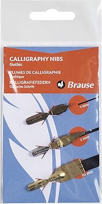 BRAUS 16508B - Set of 3 Gothic writing calligraphies (1 mm headband, Speedball 2 mm and 10 mm).. Find everything you need at prices you'll love with DIAYTAR NIGERIA's comprehensive e-commerce platform.