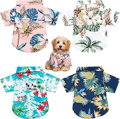 4 pieces summer t-shirt for animals of Hawaiian style company t-shirt for pets printed animals t-shirt for pets by the beach for puppies dog animals (L).. Say goodbye to limited options and long shipping times. DIAYTAR Nigeria delivers variety, quality, and affordability straight to your door.