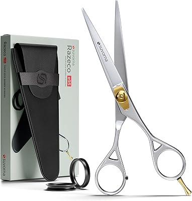 Professional haircut scissors SUVORNA 6 "in Japanese stainless steel. Soft, cut and cut hair with precise tension setting. Sharp like a razor, ideal for living room and at home.. DIAYTAR NIGERIA: Where affordability meets variety in Nigeria's most comprehensive online marketplace.