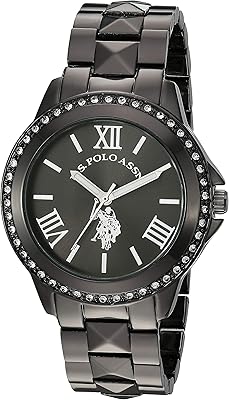 U.S. ASSN POLO. Curted crystal watch for women, alloy bracelet with jewelry clasp.. DIAYTAR NIGERIA: Bringing quality products to your doorstep at prices that won't break the bank.