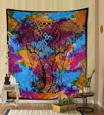 Psychedelic Elephantal Murale Tapestry Hippie Mandala Bohemian Style Elephant Color, Bedroom and Living Room Decor.. From big brands to everyday basics — DIAYTAR Nigeria has you covered.
