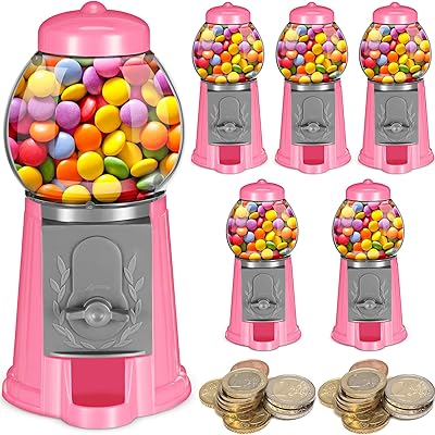 6 mini mini plastic gum machine of 5 ", mini room office candle dispenser, pill distributor (pink).. DIAYTAR NIGERIA delivers satisfaction with every purchase through our affordable and reliable service.