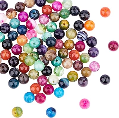 NBeads 100 Pieces of Natural Striped Opel, 6mm 10 Colors Round Shaps Precious Stones in Bulk Natural Stone Pearls for Artisanal Manufacturing.. DIAYTAR NIGERIA delivers more than products - we deliver affordable solutions within the week.