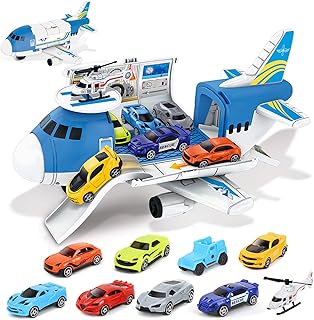 Siyaro Airplane Toys - Set of toys helicopter carrier, car toy on car track for boys from 3, 4 and 5 to 7 years old, cargo 9 in 1 plane toys including 8 cars and a helicopter, gifts for children boys.. Experience the power of choice with DIAYTAR NIGERIA's vast catalog and affordable 5-8 day delivery.
