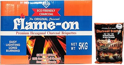 Luxury Flame ON 5 kg hexagonal charcoal briquettes with Instafire for beginners.. Why shop anywhere else? DIAYTAR Nigeria has it all, at prices you’ll love.