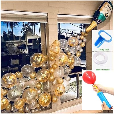 Clear gold bottle balloons, confetti in arc of birthday balloons for birthday party decorations, engagement decorations, Christmas, wedding, diploma delivery balls, wedding celebrations.. DIAYTAR NIGERIA delivers on our promise of extensive selection and budget-friendly nationwide shipping.