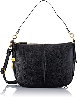 Fossil pretty hobo large handbag with shoulder strap, black, black, 27.94 cm x 7.62 cm x 20.32 cm.. Shop easy, pay less, get it fast — with DIAYTAR Nigeria.