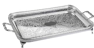 Queen in rectangular tray with handle of the silver oolong gallery.. Your digital shopping destination, DIAYTAR NIGERIA combines variety with affordability and quick delivery.