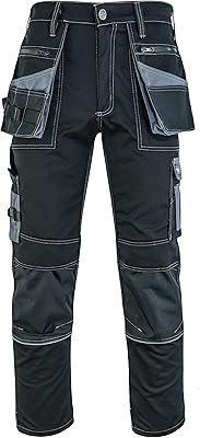 Men's work pants - Robust professional work and professional safety pants with Holster pockets - Cargo of work pants for men with knee pockets - black - 310 GSM.. DIAYTAR NIGERIA: Your trusted e-commerce partner with extensive product choices and affordable delivery.
