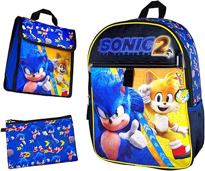 Sonic the Hedgehog 2 Movie Sonic Tales 16 "Backpack with 5 -room lunch, Multicolor, one -sized.. DIAYTAR Nigeria: Great value, fast delivery, and endless options.