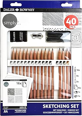 Set of pencils Daller Rooney Simply Sketching Technology, 40 sketch products, perfect for beginner artists and amateurs.. Shop confidently with Nigeria's most trusted e-commerce platform, offering swift and affordable delivery.