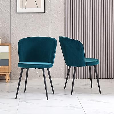 Set of dining chairs Inbecca in Sarcelle blue velvet with reinforced padded seat and robust feet and back in black metal for living room and bedroom - 2 rooms.. Your everyday shopping companion, DIAYTAR NIGERIA offers unbeatable value with nationwide delivery.