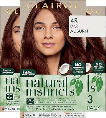 Semi-permanent hair dye clairol natural instinct, dark chestnut 4R, 3 pack.. Forget the long lines — DIAYTAR Nigeria is always open for shopping.