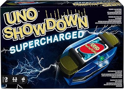 Uno Super Charted Showdown card game for a family evening with electronic card launcher, lights and sounds [Amazon exclusivity].. Shop smarter, not harder with DIAYTAR NIGERIA - thousands of products at your fingertips with affordable delivery.