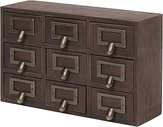 Wooden apothecary office set with 9 Kate & Laurel drawers, rustic brown.. Your digital shopping destination, DIAYTAR NIGERIA combines variety with affordability and quick delivery.