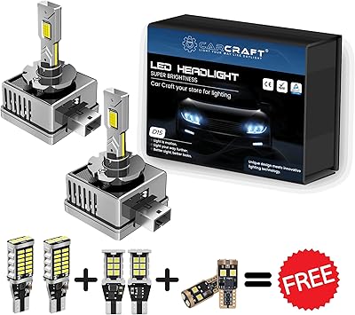 LED Carcraft D1S LED lighthouses, 130 W 30,000 lumens, Ultra high power LED lighting kit 800 % Super bright 6000 k cold white ip68 waterproof, quick installation.. DIAYTAR NIGERIA connects your desires with reality through our affordable e-commerce platform and quick delivery.