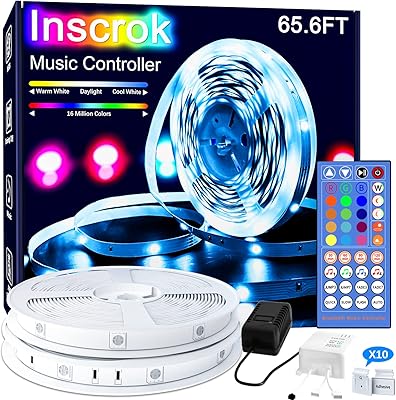 Bluetooth 20m LED strips for bedroom, interior RGB lighting strip, music synchronization remote control, SMD5050 lighting band with adapter, full set.. Find more for less — only on DIAYTAR Nigeria.