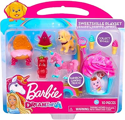 Barbie Dreamtopia figurine set - figurines and game sets Sweetsville 10 pieces.. DIAYTAR NIGERIA: Where every purchase is affordable and delivery is always within a week.