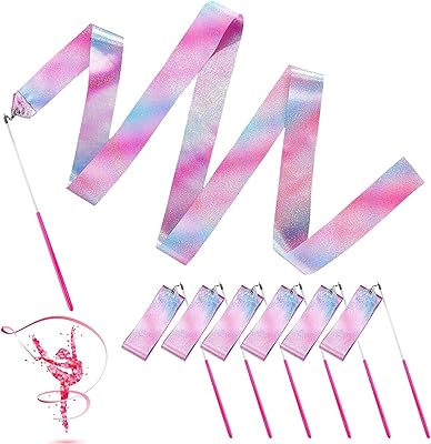 78.74 "Long brilliant dance ribbon, brilliant rhythmic gymnastics ribbons for children, silky dance ribbons for children, rotating rod ribbons (6 pieces).. DIAYTAR NIGERIA: Where every click leads to affordable purchases delivered promptly to your door.