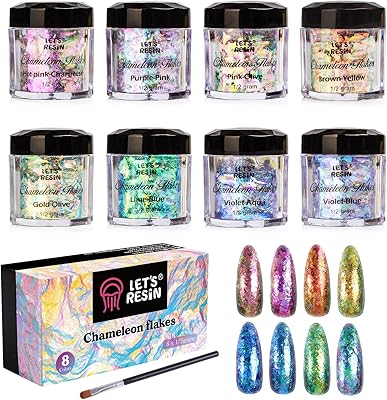 Let's resin Campered Large resin flakes 8 colors Powder-sass of dense pigments in resin.. Get top brands at bottom prices, only on DIAYTAR Nigeria.