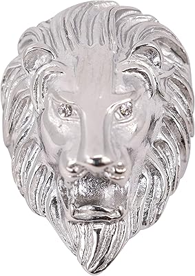 Techno pave stainless steel ring for men with shiny silver veneer - detailed lion head design - Available in sizes 7 to 12.. Discover a world of affordable shopping with DIAYTAR NIGERIA's vast marketplace delivered to you in days.