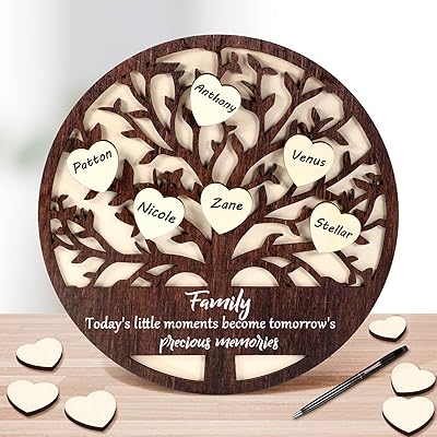 3D tree wall decor, sign of family names, sign of family tree reminder, new house, grandfather gifts with 20 wooden hearts, 30 hooks, sticker for Christmas, memory of family home.. DIAYTAR NIGERIA: Where affordability and variety meet with convenient delivery within 8 days.