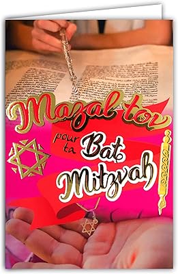 Mazal tov 68-8004 Mitzvah card for 12-year-old Jewish girls, Yayad Jewish birthday, Hand Reading, Torah Star with white gold sequined envelope, size 17.5 x 12 cm by AVI.. Unlock access to a wide range of products with DIAYTAR NIGERIA's affordable e-commerce platform.