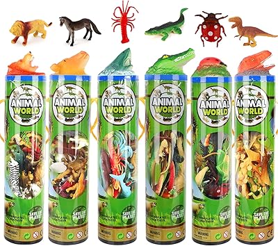 6 animal figures for children, 84 pieces, realistic toys including the forest, the dinosaur, the sea, the insects and the farm, small animal figurines for birthday and Christmas decoration.. Shop with confidence at DIAYTAR NIGERIA, enjoying competitive prices and delivery within 8 days.
