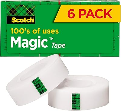Scotch Magic Tape, 6 rolls, multi-use, invisible, designed for repair, 3/4 "x 1000", in box (810k6).. Discover the perfect shopping balance at DIAYTAR NIGERIA with competitive prices and prompt delivery.