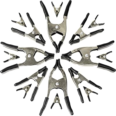 Wellmax Set of 16 nickel -plated metal spring tongs - Robust pliers for wood work, photography funds and more - includes 8 pieces of 2 ", 4 pieces of 4", 4 pieces of 6 ".. Affordable convenience is here — shop DIAYTAR Nigeria today.