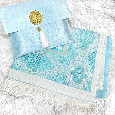 Luxury prayer carpet with case - Turkish prayer carpet with matching case - prayer carpet - sky blue - sky blue - sky blue - light blue.. Experience the ease of one-stop shopping with DIAYTAR NIGERIA's diverse catalog and nationwide delivery.