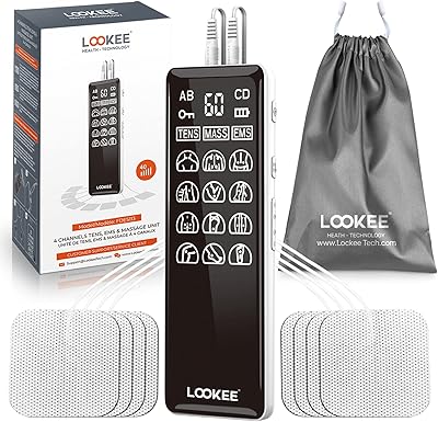 Lookee Premium LED 4 channels Tens Unit Muscle Muscle Stimulator EMS for pain relief therapy, 4 -channel independent electric pulse masseur with 36 programs and 40 levels of intensity.. Get access to thousands of affordable products only on DIAYTAR Nigeria.