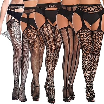5 pairs of lingerie for women, lowflowers in fishnet, bottom to straps, stretch