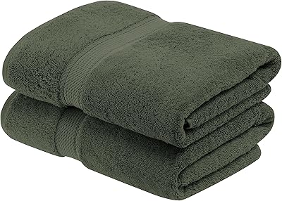Set of egyptian cotton towels higher than 800 g/m2, includes 2 bath towels, luxury plush essentials, quick drying towels, a bathroom for guests, a apartment, a new house, a shower, a hotel quality, forest green.. DIAYTAR NIGERIA brings affordable shopping to every Nigerian home with delivery in just 5-8 days.