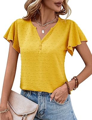 Shirts in short-sleeved silk muslin and ruffles for women, Henley, V-neck, pompom shirts, high summer fluids, t-shirts.. Transform how you shop with DIAYTAR NIGERIA's vast selection and budget-friendly delivery options.