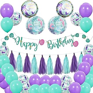 Sirène birthday birthday party decorations, happy birthday banner, festive decorations supplies 1st 2nd 18th 18th.. DIAYTAR NIGERIA: Bringing quality products to every Nigerian home at prices everyone can afford.