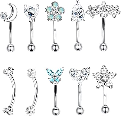 Thunaraz 16g Rock Death Ear Ear Ears For Women In Surgical Steel 6 mm Confaler CZ Opal Rings Turquoise Lip Lip Ring Cartilage Tragus Piercing jewelry 10 pieces.. DIAYTAR NIGERIA makes online shopping accessible to all with budget-friendly prices and reliable delivery.