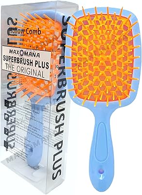 Banana home detangling brush, curly massage comb for curly, wet, dry, thick and steep natural hair (blue + orange).. DIAYTAR NIGERIA: Connecting Nigerians with their needs through affordable prices and 5-8 day shipping.