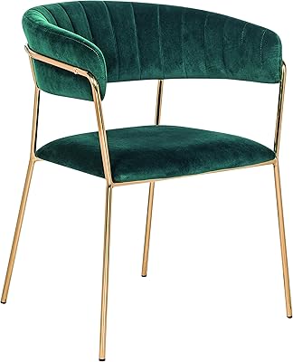 Pattered chairs in velvet fabric with metal feet adapted to the house and the hotel (green).. Shop with confidence at DIAYTAR NIGERIA, offering thousands of products with budget-friendly shipping.
