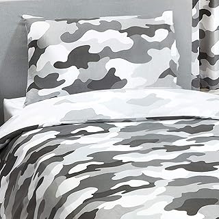 Price Right Home Army Camouflage Gray Set of children's and adolescents - Duvet cover, sheet and curtain cover (single duvet cover set).. Experience satisfaction guaranteed with DIAYTAR NIGERIA's comprehensive platform and quick delivery.