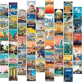 Vintage travel wall set, beauty room set, travel posters, retro style, bedroom decoration, world poster for teenagers, girls and boys, 50 pieces, 1 set.. Experience the power of choice with DIAYTAR NIGERIA's vast catalog and affordable 5-8 day delivery.
